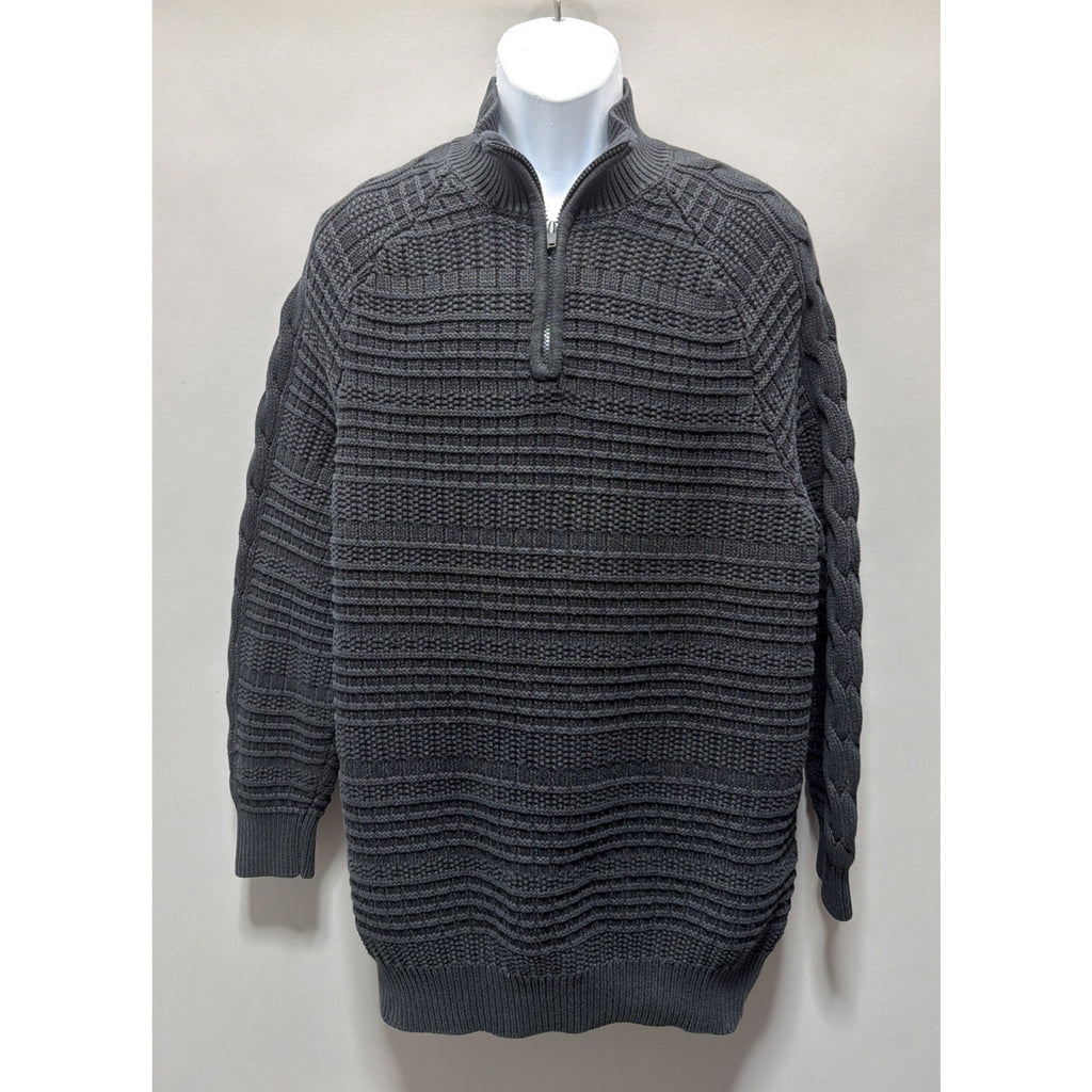 Calvin Klein Mens Long Sleeve 1/4 Zip Pullover Cable Knit Sweater Size XLT