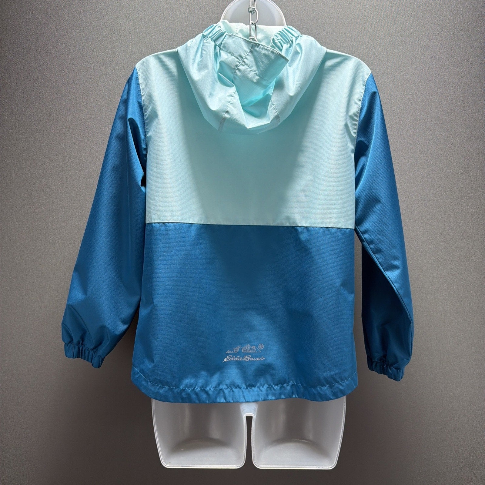 Eddie Bauer Jacket Kids M 10-12 Windbreaker Colorblock Full Zip Hooded Youth