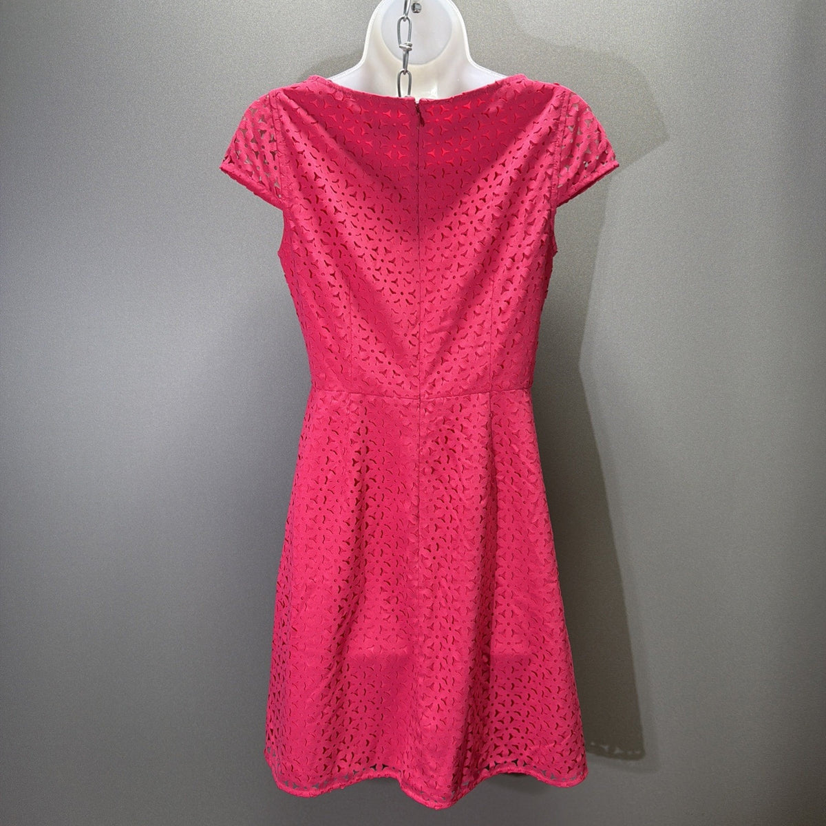 J.Crew Women’s Size 2 Pink Laser Cut Eyelet Fit & Flare Lined Cocktail Dress