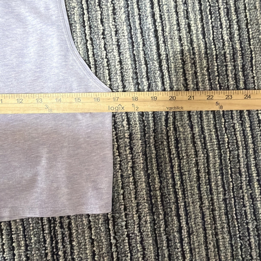 Lululemon Womens Lavender Heathered Crop Tank Top Back Cutout Muscle Yoga
