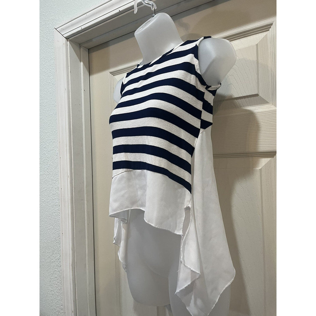 Btween Black and White Sleeveless Ruffled Hem Tank Girls Size 10 Medium