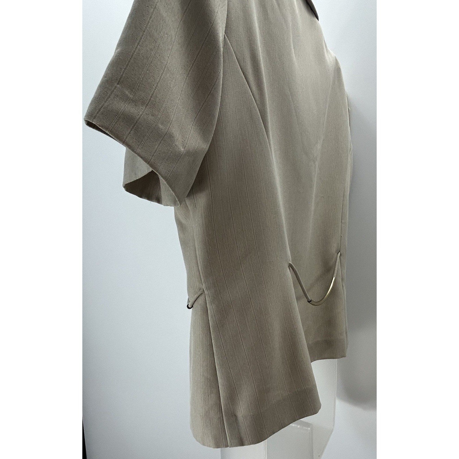 Perceptions Petite Womens Blazer Size 10P Buttons Shoulder Pads Short Sleeve.