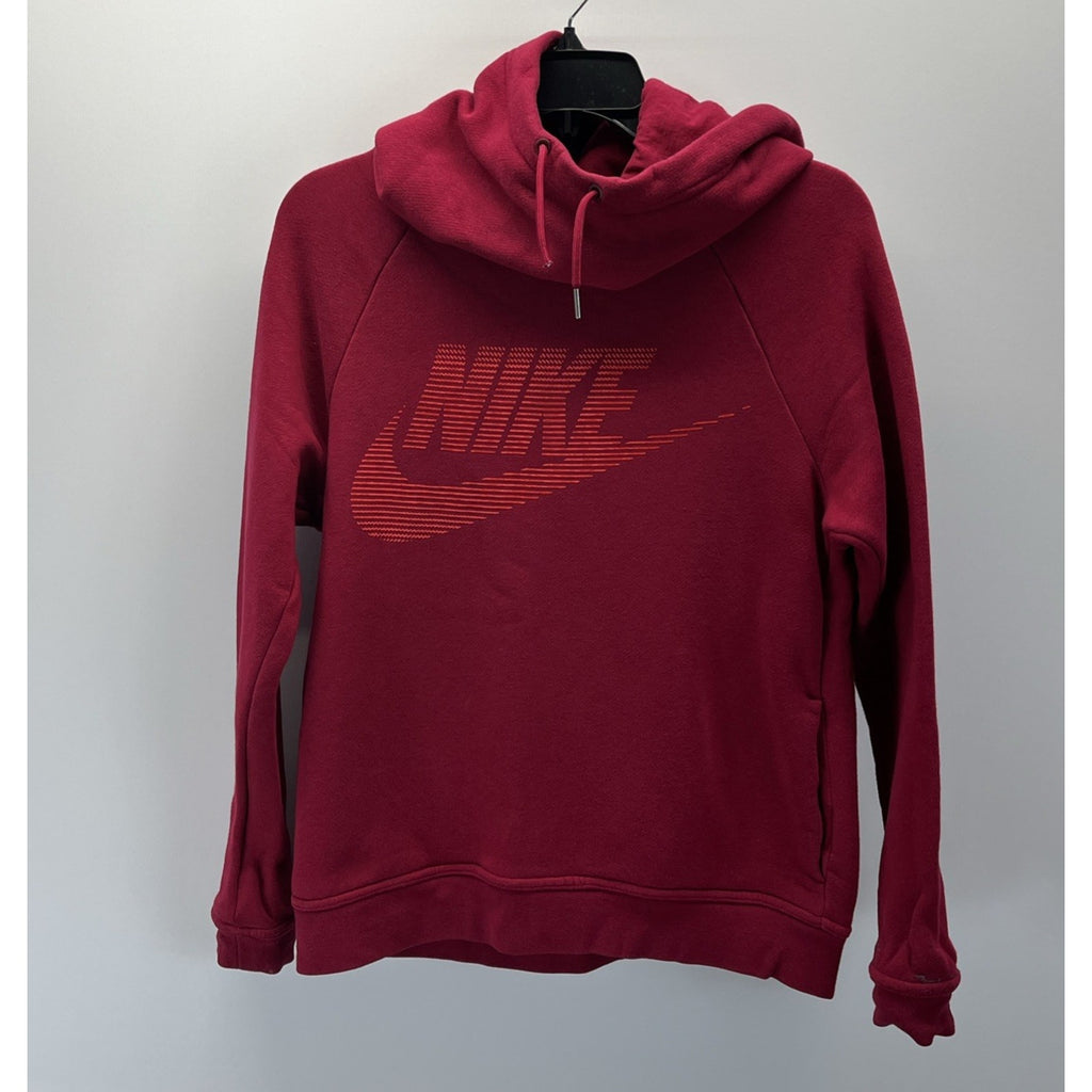 Nike Sportswear Rally Funnel Hoodie Womens Burgundy Red Hoody XS