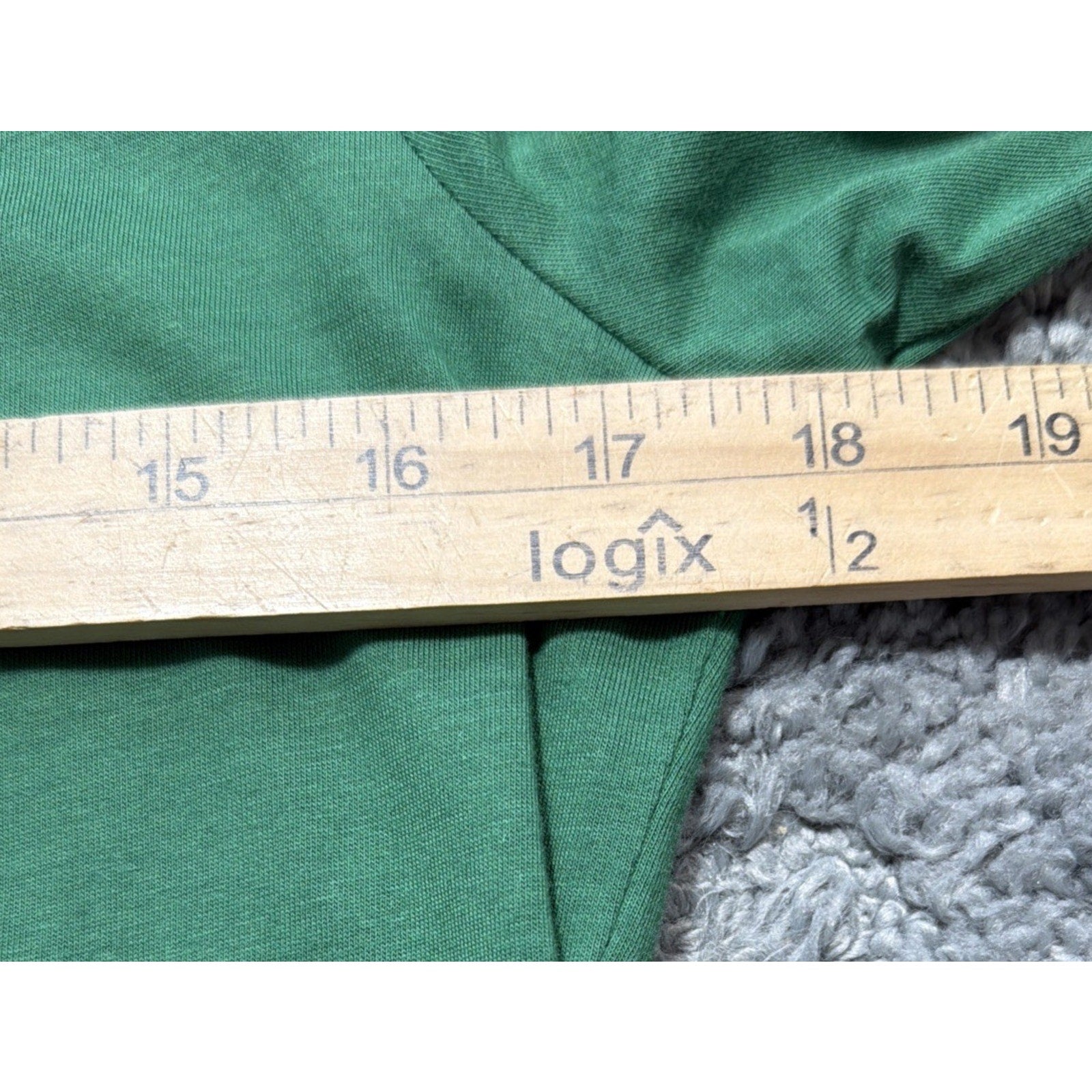 Talbots Sz Petite Medium Green Cotton Modal Shirt Tunic Split Neck Minimalist