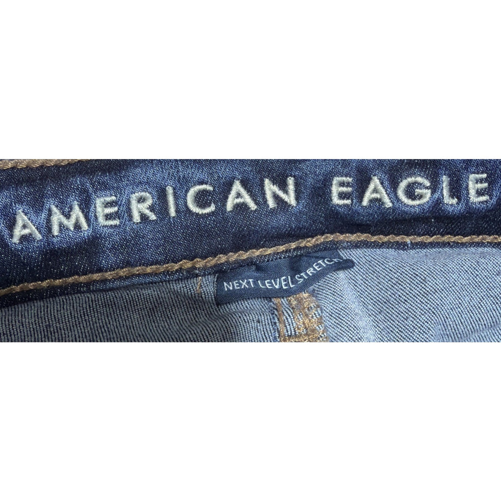 American Eagle Super Stretch Super High Rise Flare Denim Jeans Women Sz 12 31x31