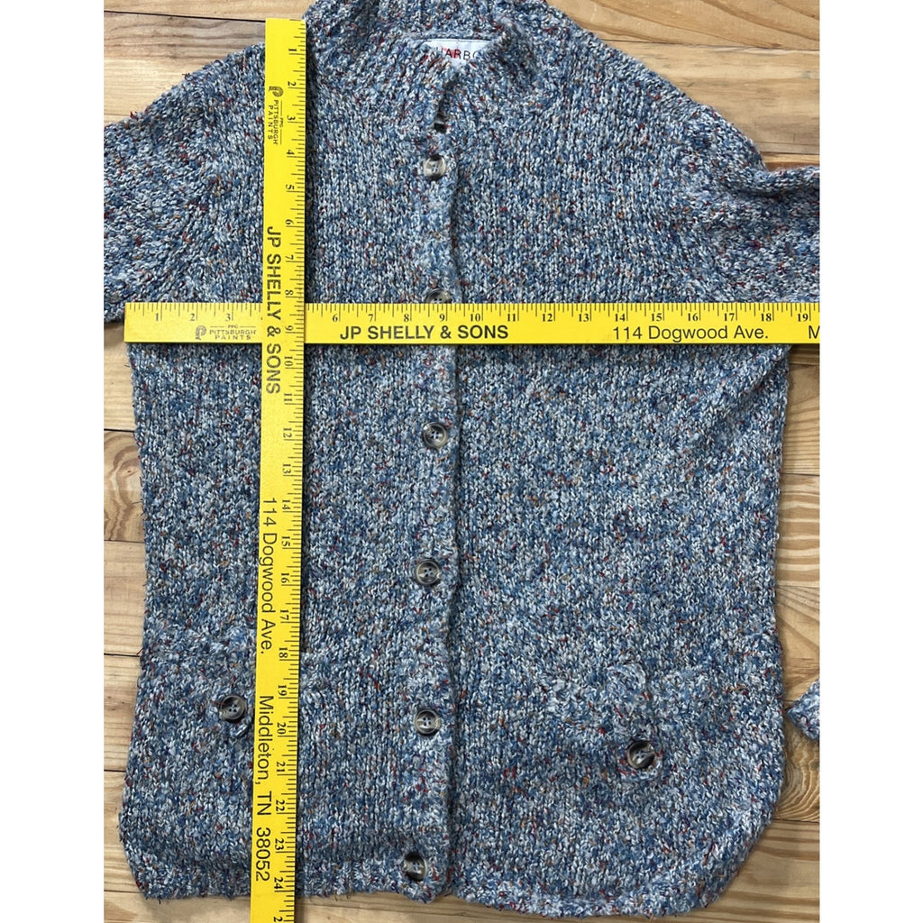 90s Vtg Women’s Knit Cardigan S Sag Harbor Sports Gray Button Up Pockets