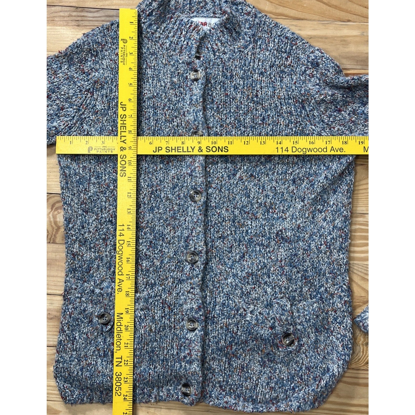 90s Vtg Women’s Knit Cardigan S Sag Harbor Sports Gray Button Up Pockets