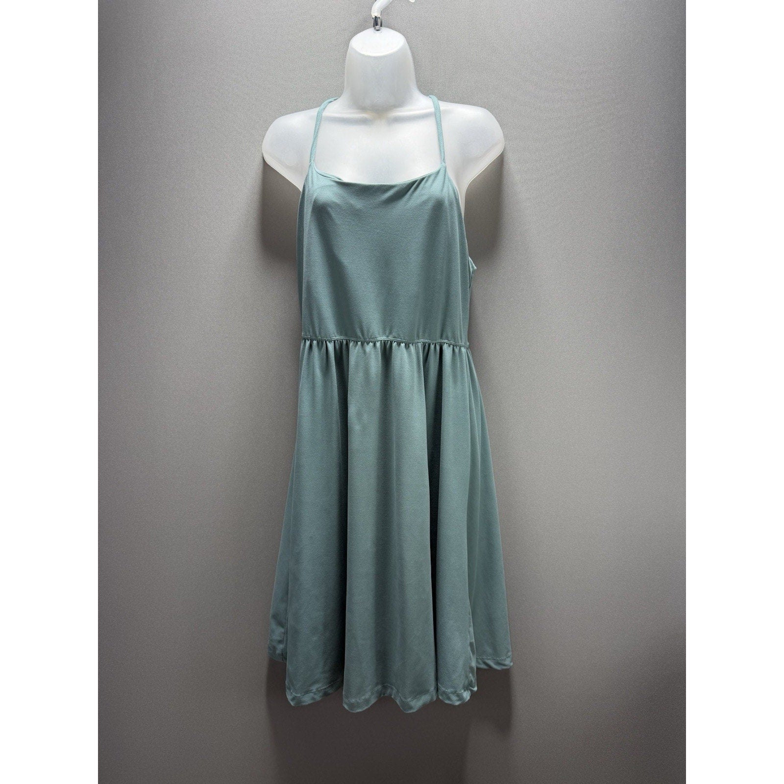 Rae Mode Dress Womens 1X Mint Green Racerback Swing A-Line Stretch Casual