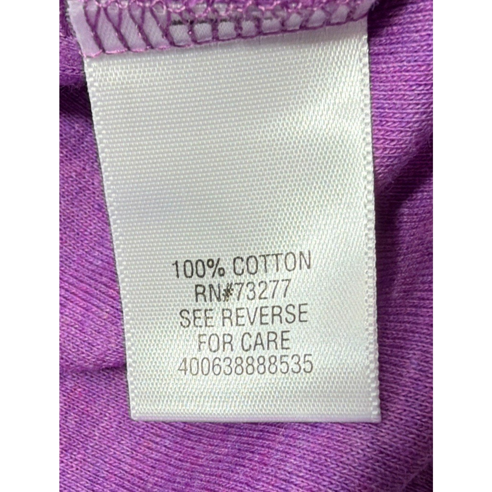Croft Barrow Zip Shoulder Detail 3/4 Sleeve Top Woman's L Solid Purple New