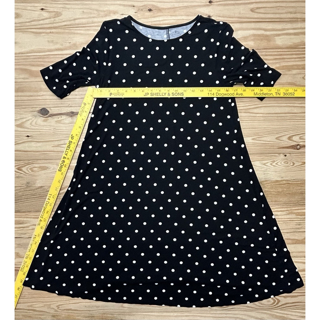 St Johns Bay T Shirt Black And White Polka A Dot Dress/Small.