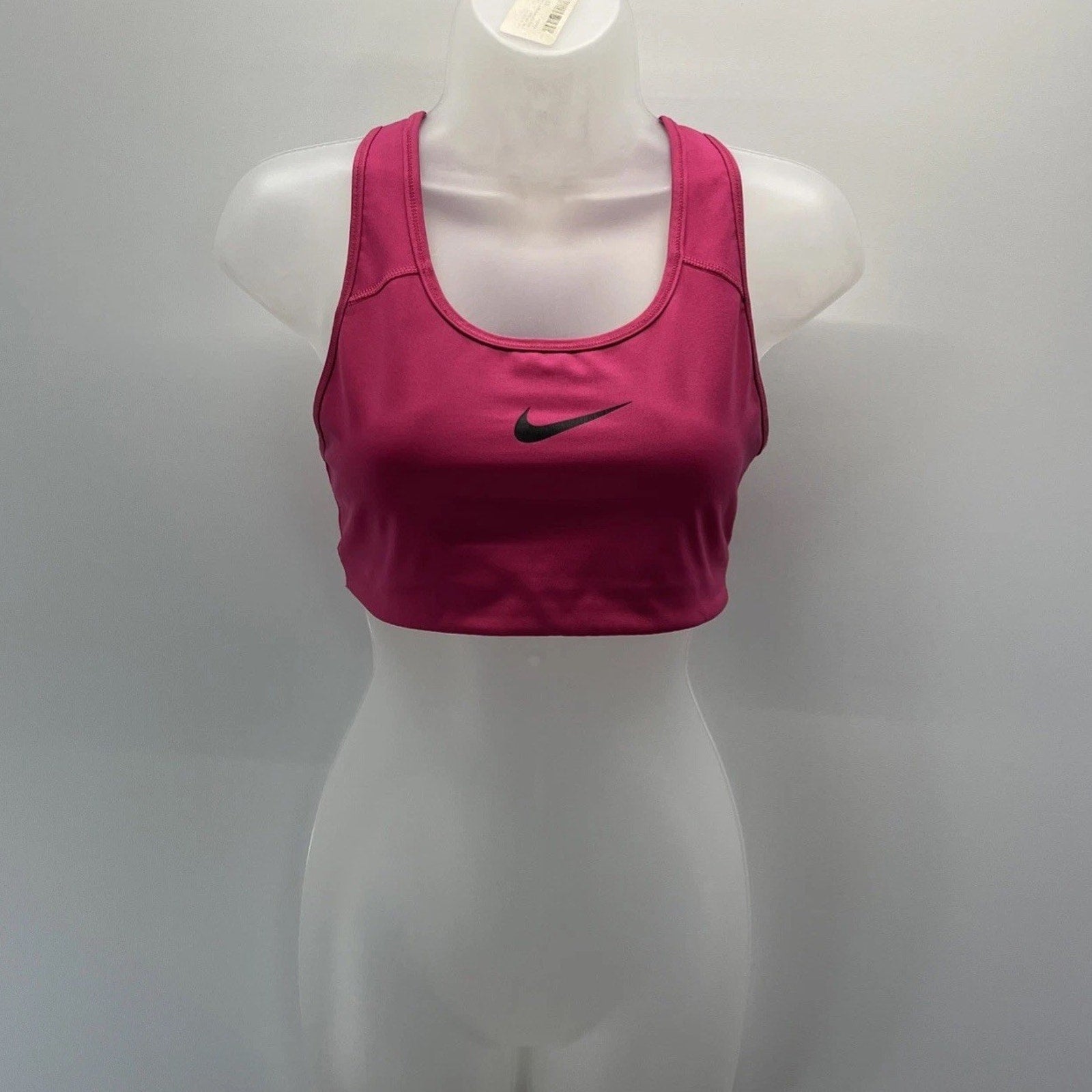 Nike Women’s Size M Dry-Fit Sports Bra pink Racerback Logo Swoosh EUC