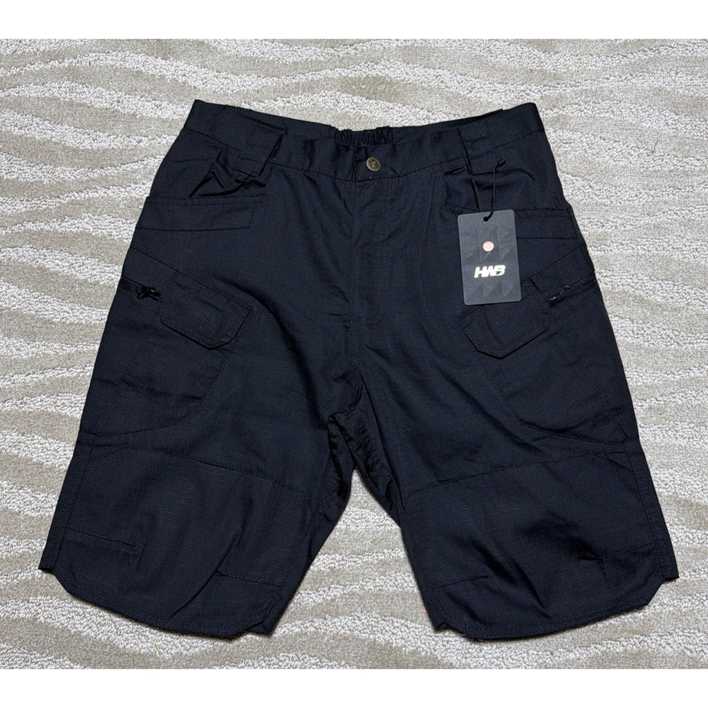 HWB Mens Black Tactical First Remainder Cargo Shorts Size M NWT