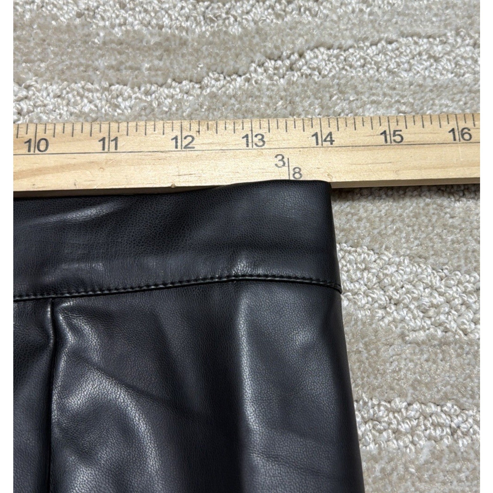 Just Quella Black Faux Leather Lined Split Hem Mini Skirt Size M NWT