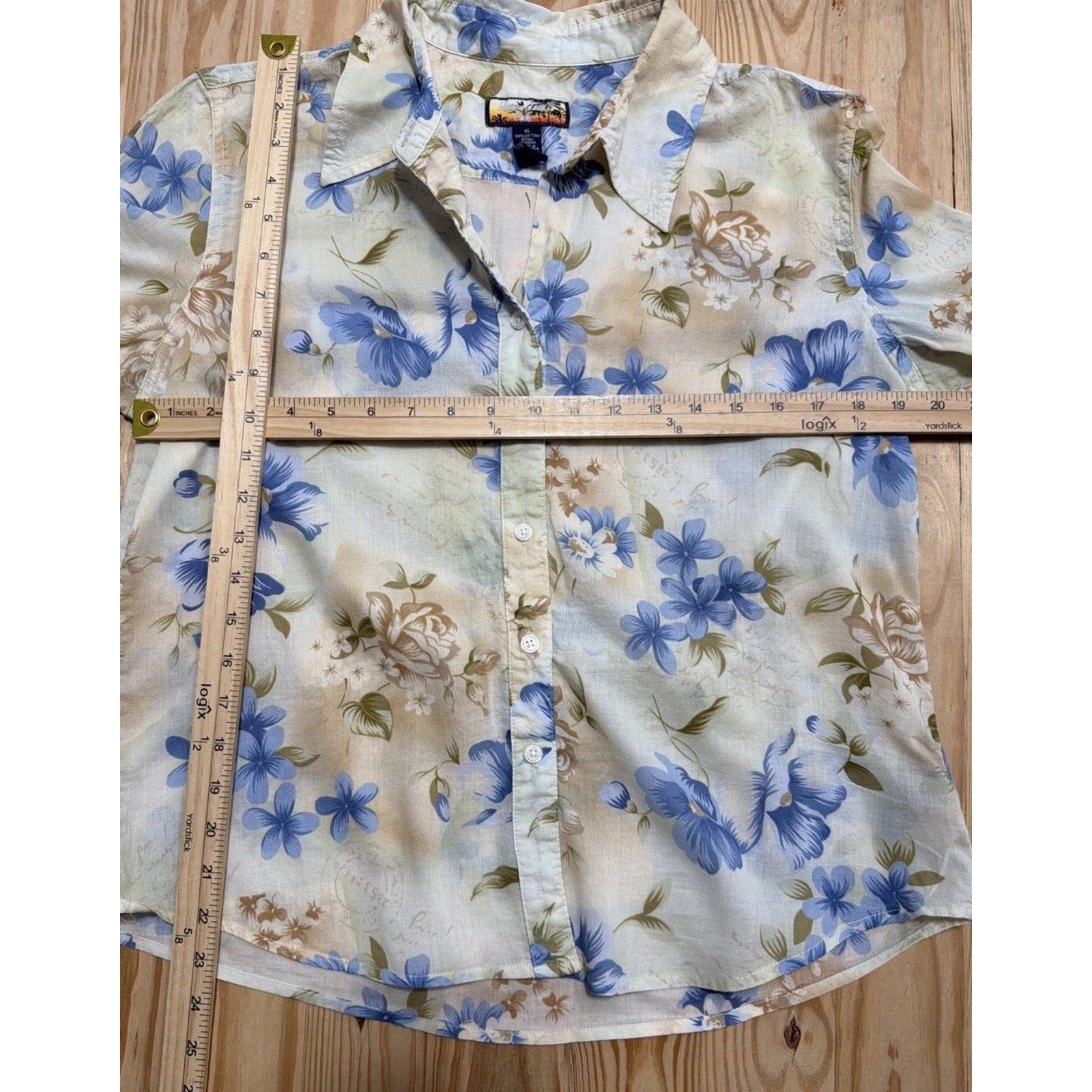 Havana Jack's Cafe Womens Shirt Size XL Floral Button Up 3/4 Sleeve Top