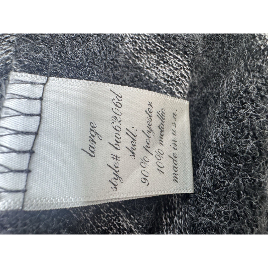 Dina Be Gray Striped Sharkbite Hem Tunic Sweater Dress Women’s Large Long Sleeve