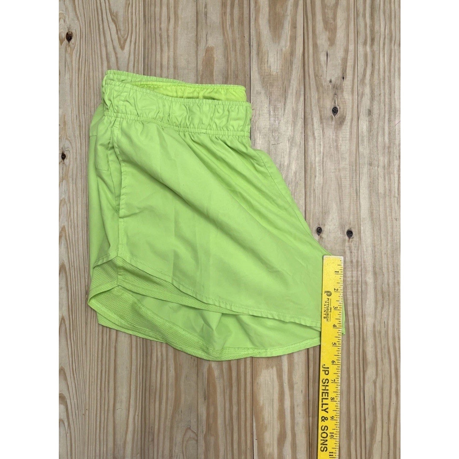 ATHLETIC WORKS Lime Green Lined Active Shorts Elastic Waist Sz XL Polyester