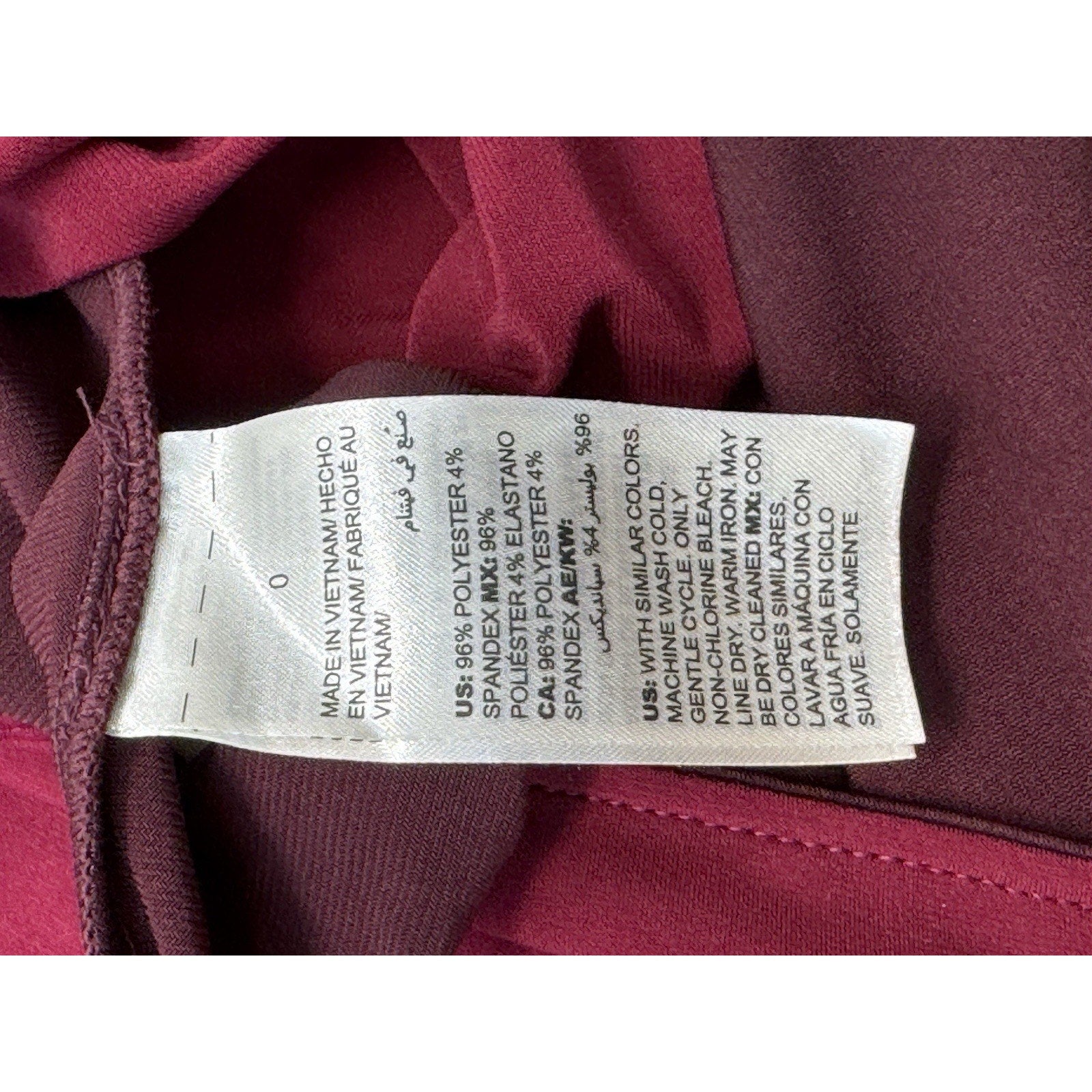 CHICOS Women’s Polyester Elastane Shift Dress Maroon Size 0/Small/ 4-6