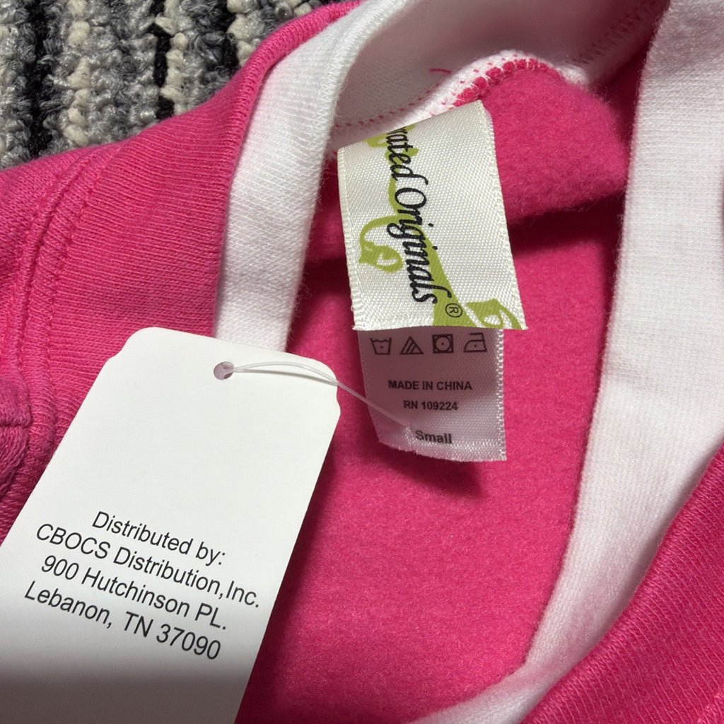 Decorated Originals Pink Snowman Embroidered Soft Fleece Sweatshirt Women S NWT