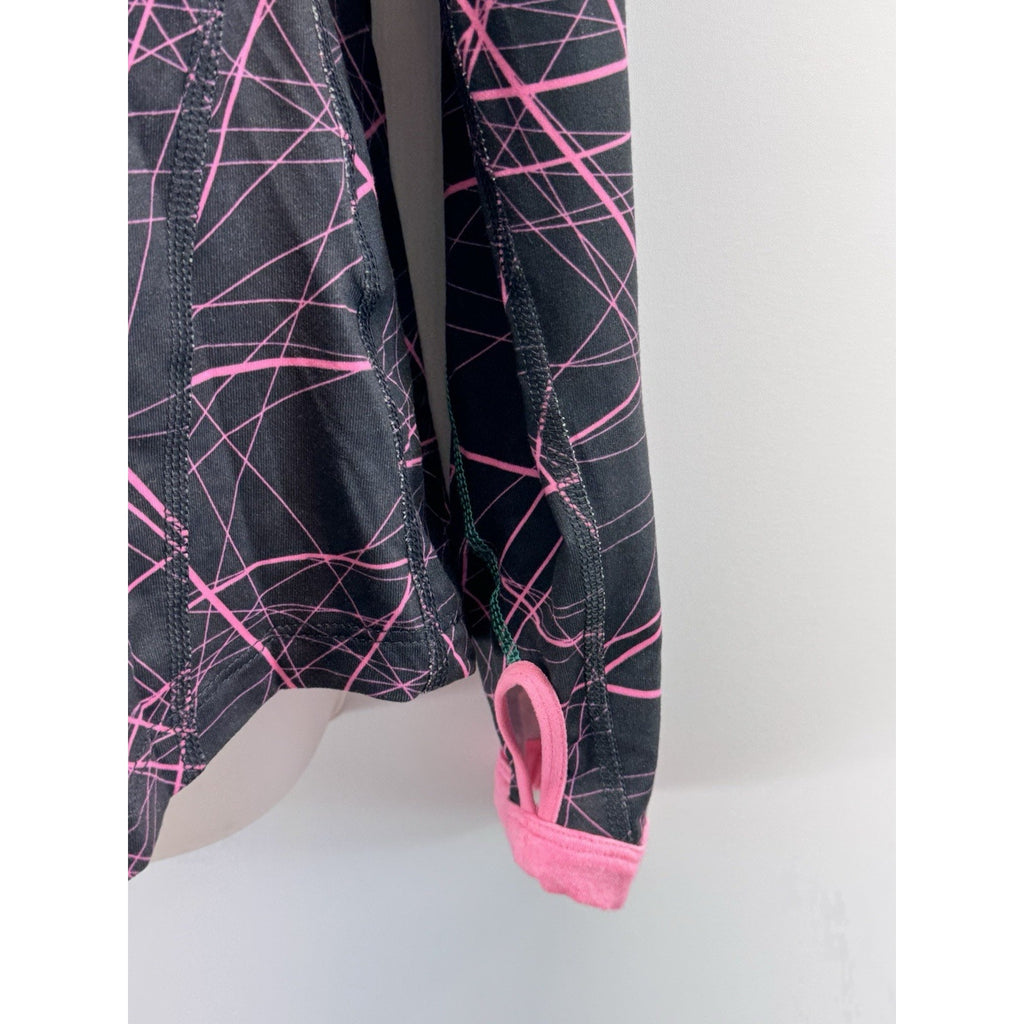 Nike Running Thumbholes Fitted Dri Fit 1/4 Zip Pullover Women’s Size M Gray Pink