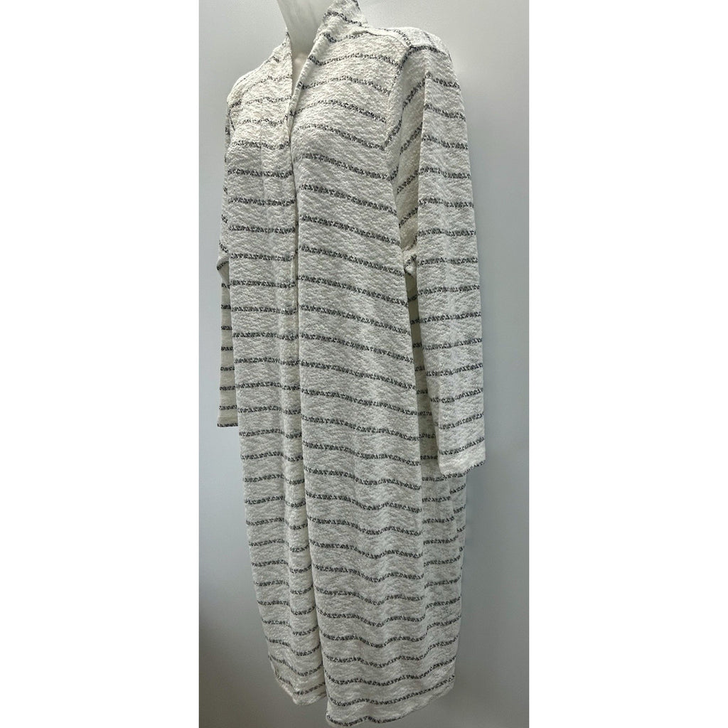 NWT Lane Bryant Open Front Cardigan White And Black 22/24 Long Duster Sweater.