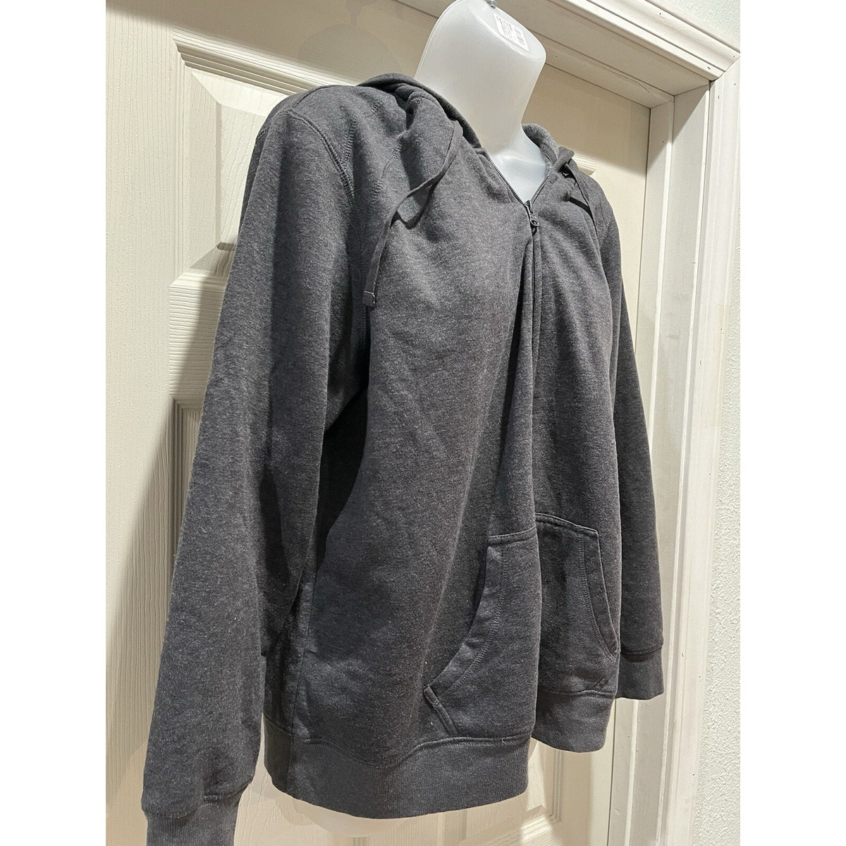 St. John's Bay Gray Lightweight Jacket Hoodie Full Zip Women's Size XL