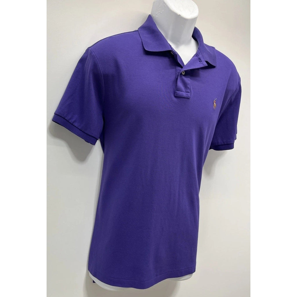 Polo Ralph Lauren Shirt Size L Purple Flesh Pony Pima Soft Touch Cotton Polo