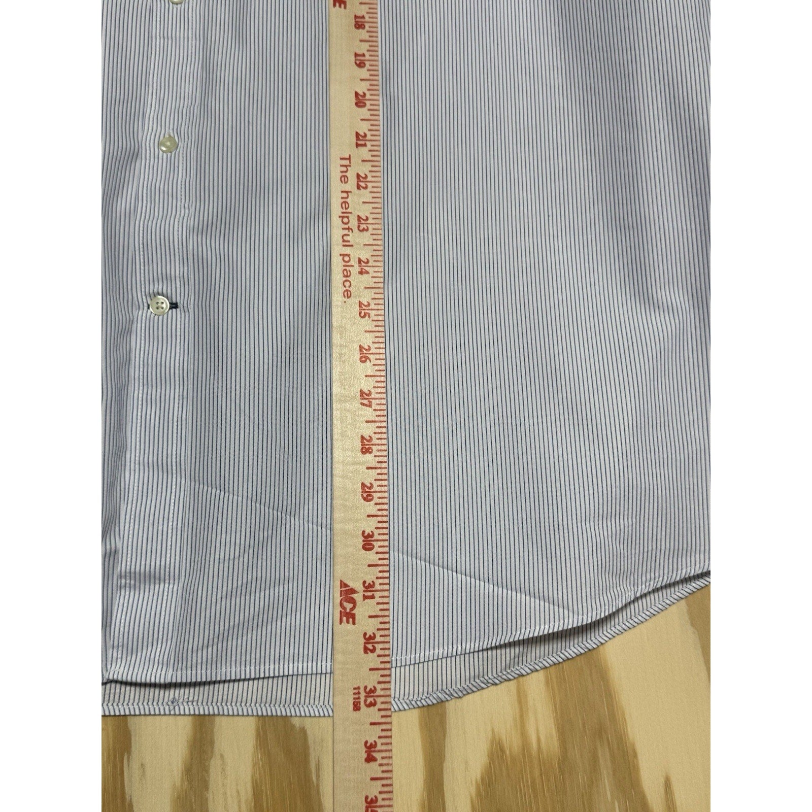 Dustin Mens Dress Shirt Blue Stripe Button Front Long Sleeve Cotton Blend NWT 17