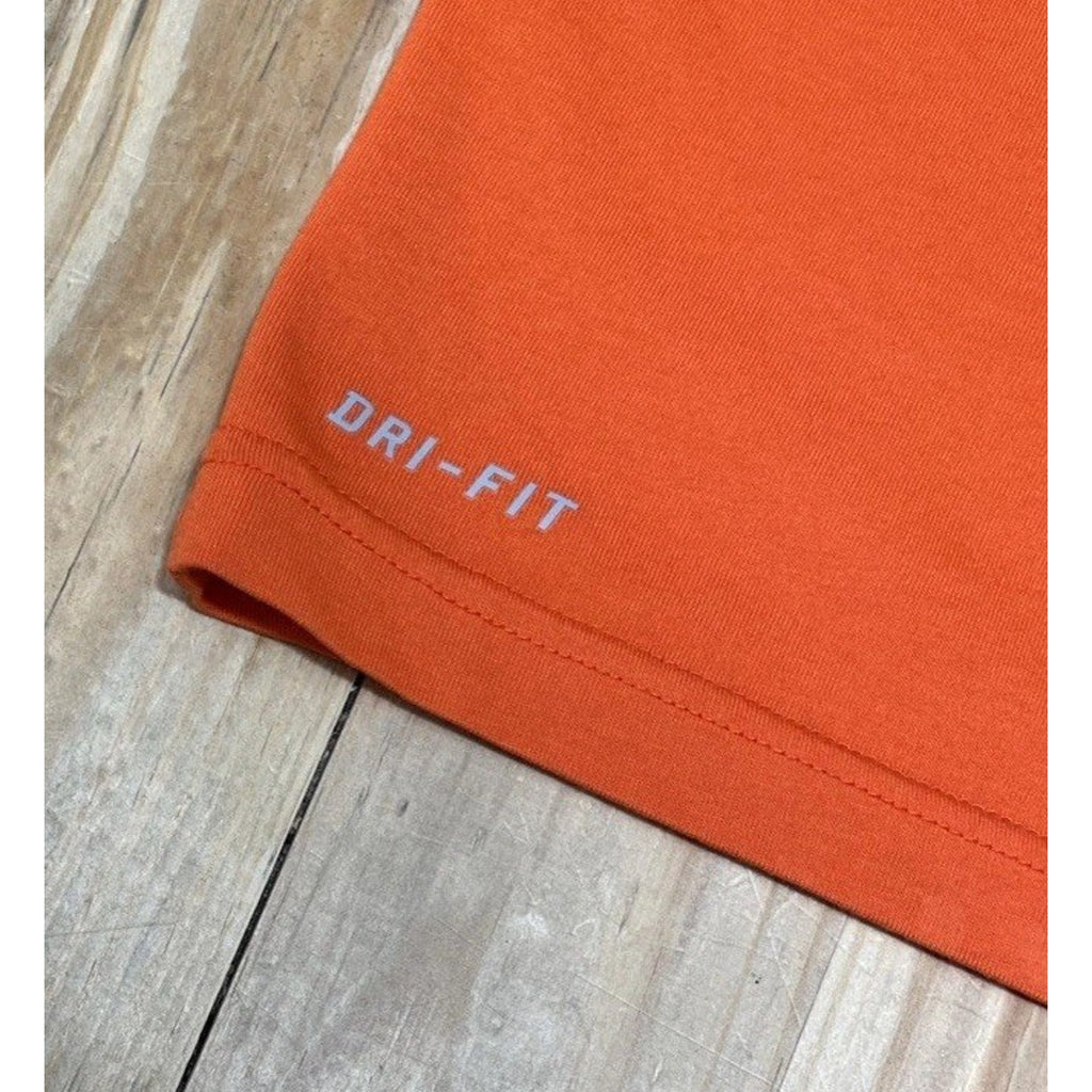 NIKE Mens Orange DRI FIT Crew Neck Short Sleeve Tee Shirt XXL