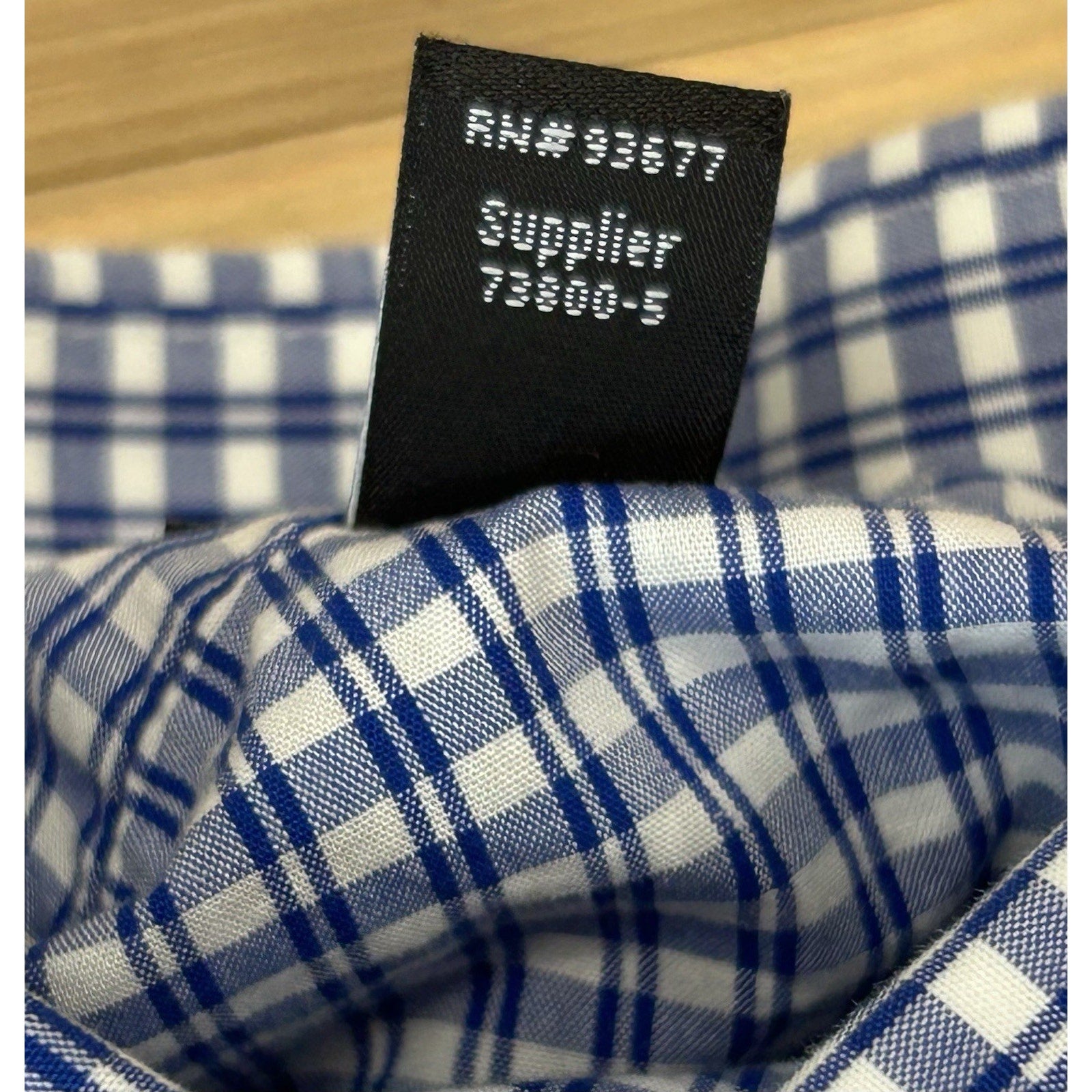 J Ferrar Blue Check Plaid Button Down Mens Shirt Size Large 32-33 Slim Fit.