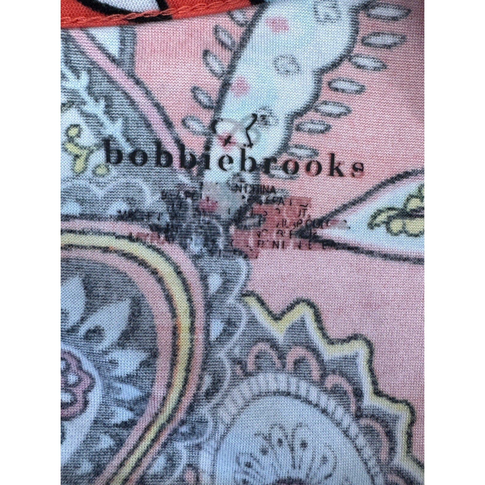 Bobbie Brooks Crew Neck Printed Stretch Casual Short Sleeve Dress Women’s Size L