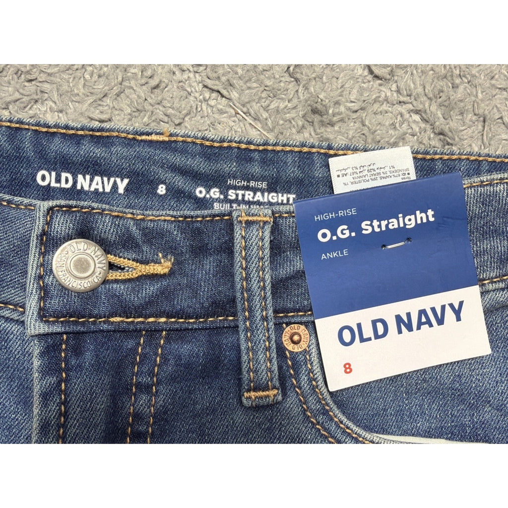 New OLD NAVY Women's Size 8 High Rise OG Straight Ankle Jeans 30x27