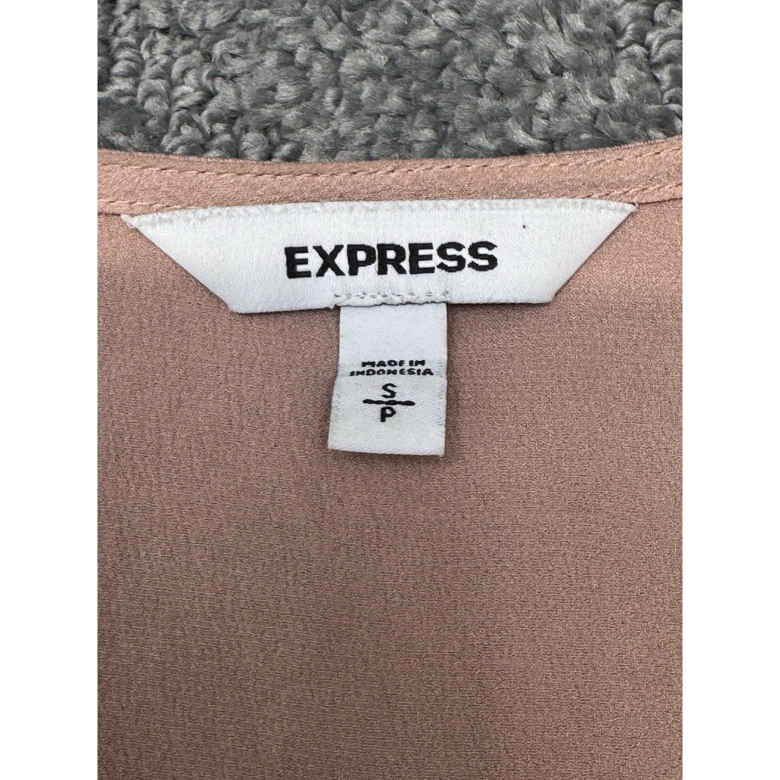 Express Oversized Boxy Puff 3/4 Sleeve V-Neck Pink Blouse Women’s Size Small