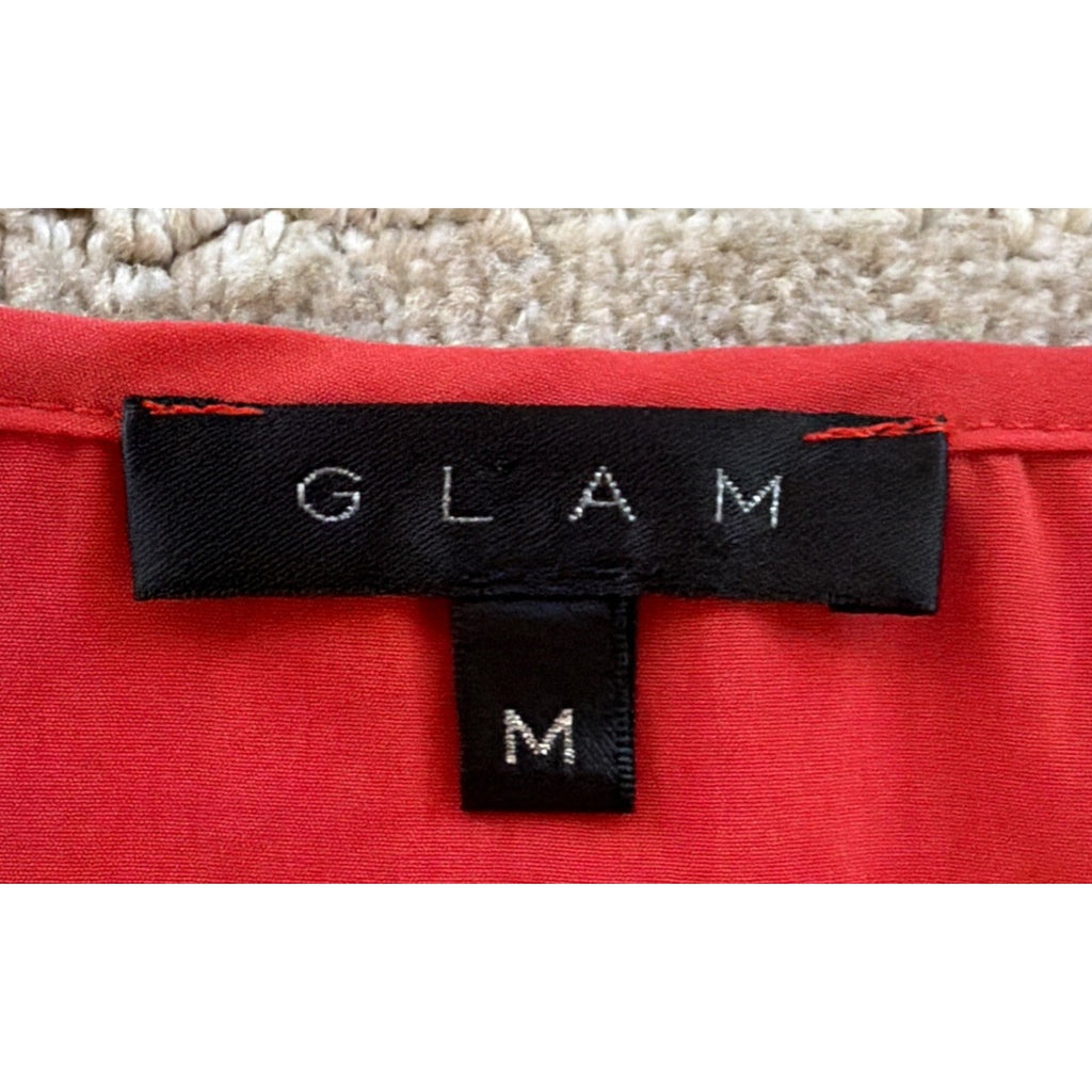 Y2K Glam women’s open shoulder Mini dress size Medium Red Made USA