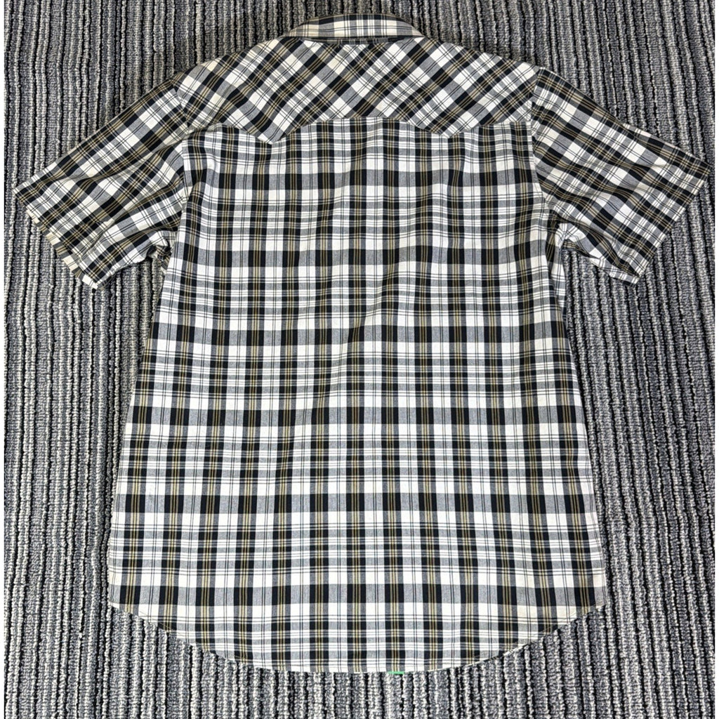 LRG Lifted Research Group Mens XL Plaid Pearl Snap Shirt Y2K Inside Pocket