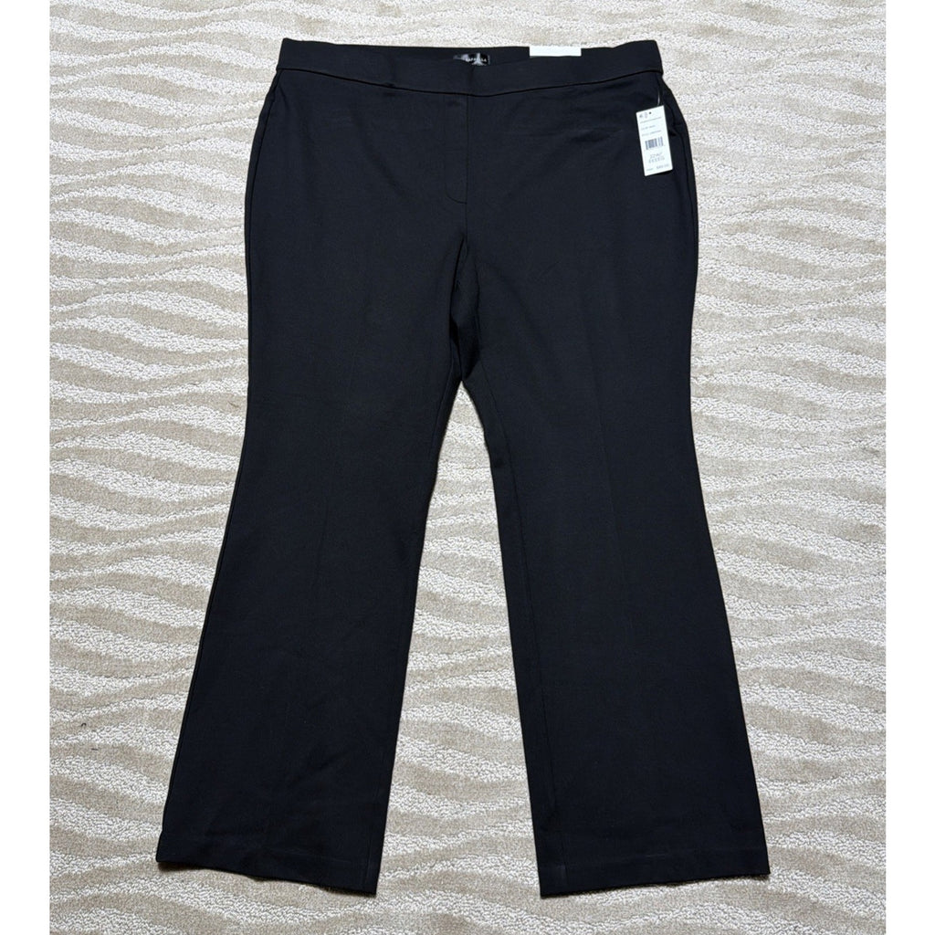 Rafaella The Boot High Rise Pants Women Plus Size 22W Black Pull On Bootcut NWT