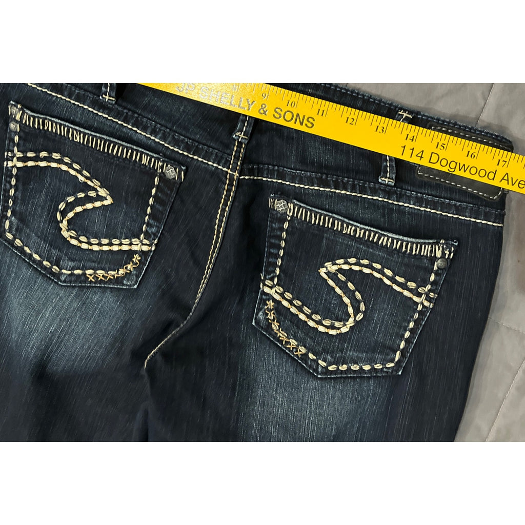 Silver Aiko Bootcut Dark Wash Stretch Denim Jeans Size 33/31 EUC