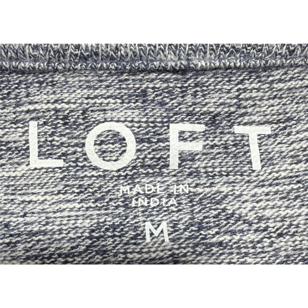 ANN TAYLOR LOFT Medium Long Puffy Sleeve Shirt Navy Heather