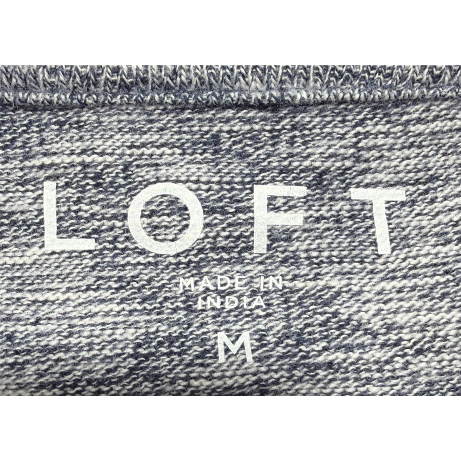 ANN TAYLOR LOFT Medium Long Puffy Sleeve Shirt Navy Heather