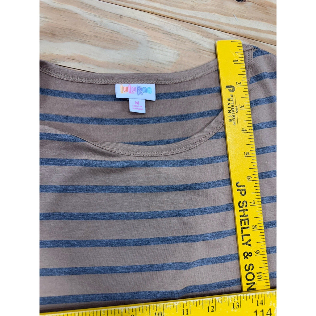 Lularoe Julia Dress Brown Blue Stripes 20's Style Women’s Size Medium NWT