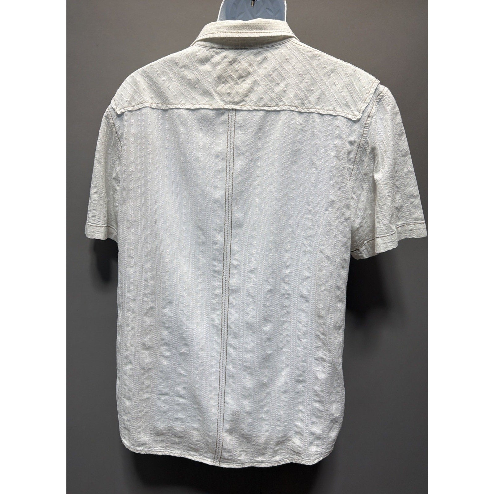 BKE Buckle Athletic Fit Pearl Snap Shirt Mens XL White S Sleeve Western Rodeo