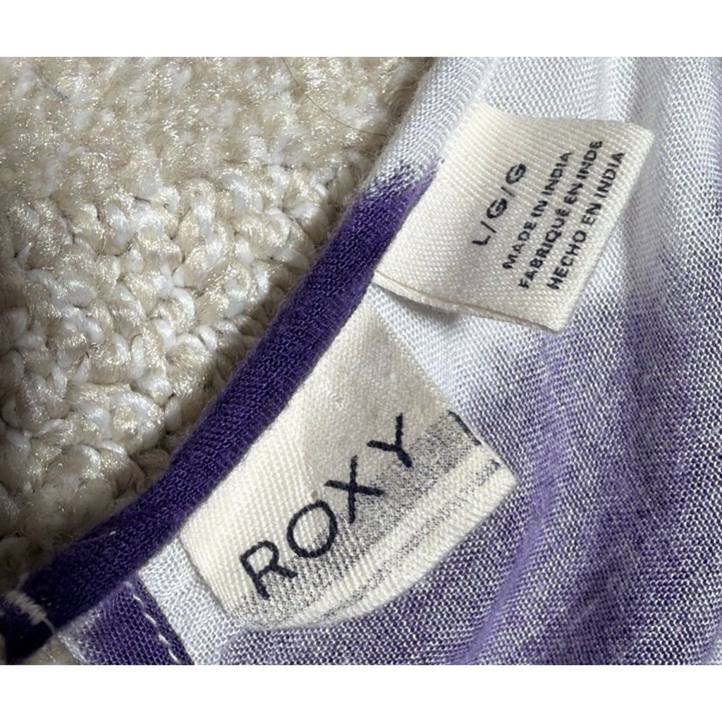 Roxy Mini Dress Women's L White Purple Aztec Boho Beach Flowy Tank NWT