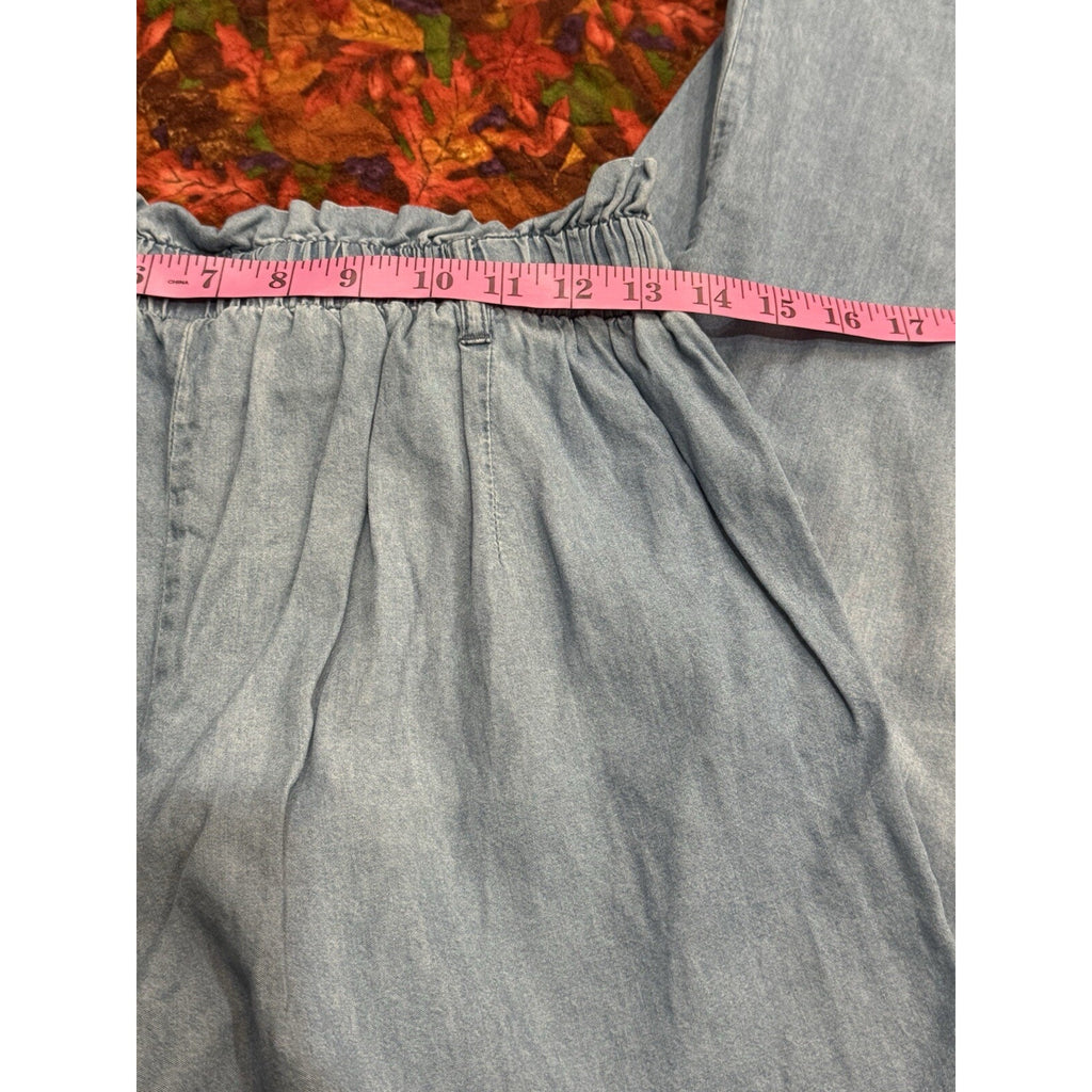 Happily Grey Wide Leg Jeans Junior's S Baggy Lightweight Skater Hipster Blue