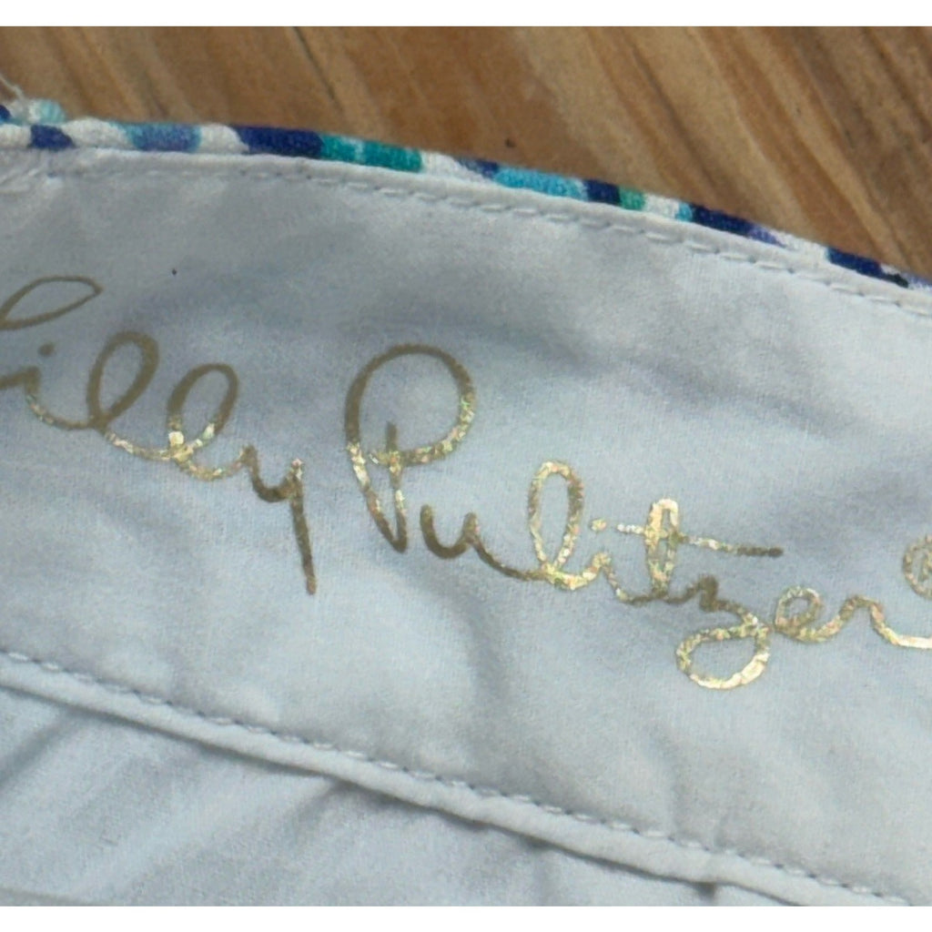 Lilly Pulitzer Callahan Shorts 0 Resort White Pineapple 5” Blue Preppy