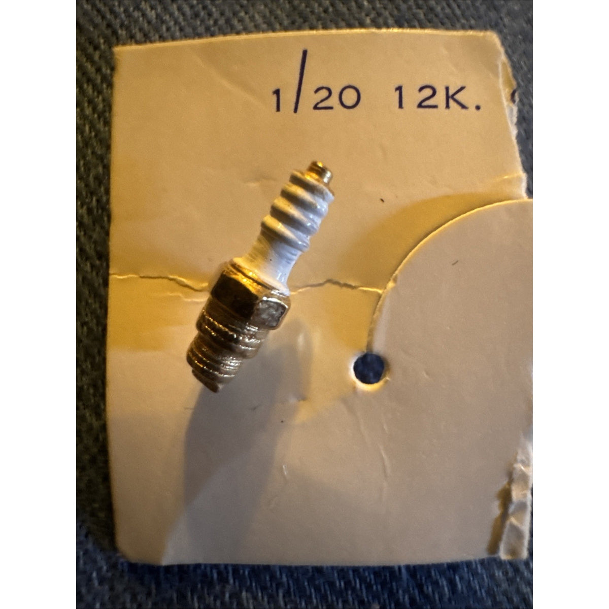 Vtg Champion Miniature Sparkplug Tie Tack Hat Lapel Pin Auto Parts Advertising