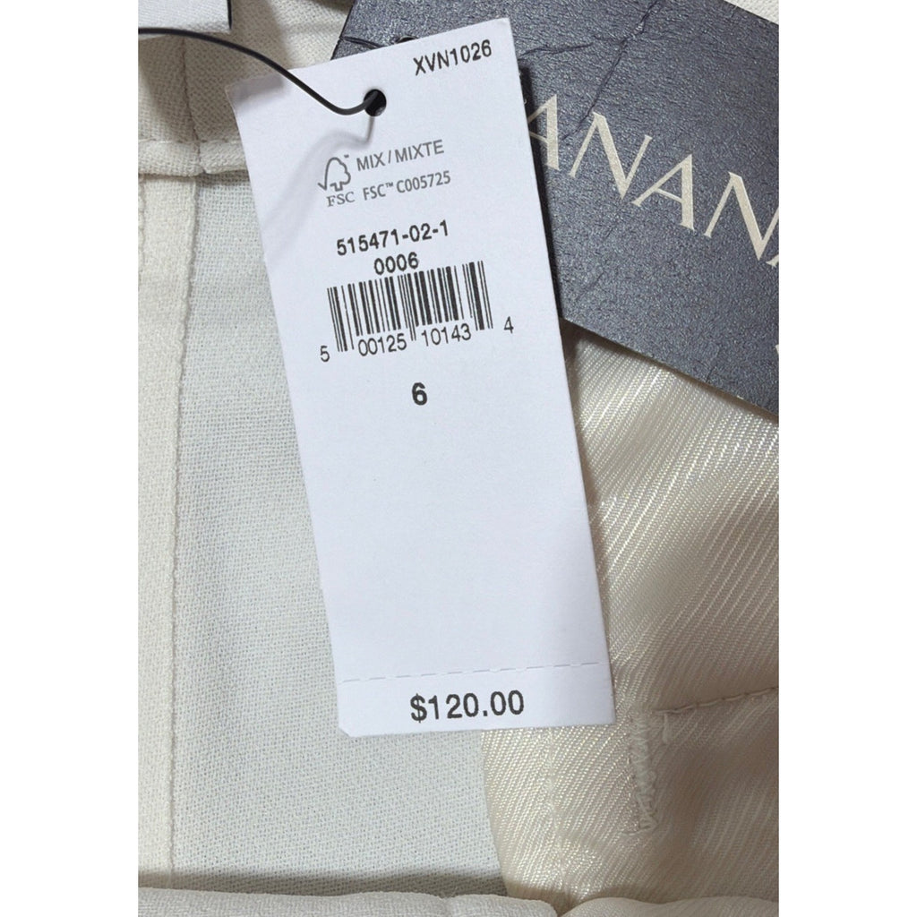 NWT Banana Republic Women's Pleated Wide-Leg Trouser Pants Ivory Size 6 30x30