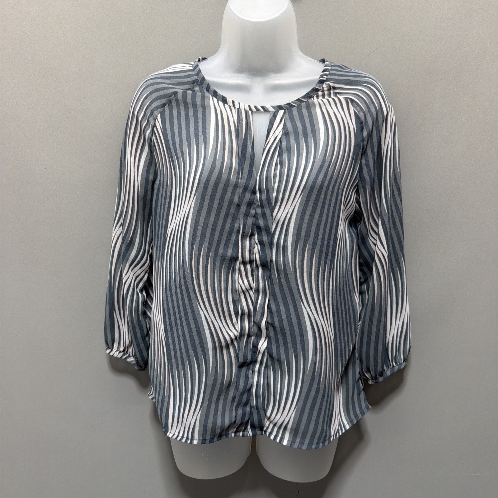Banana Republic Sheer Blouse Zebra Print Arty Top Lightweight Flowy Shirt XS