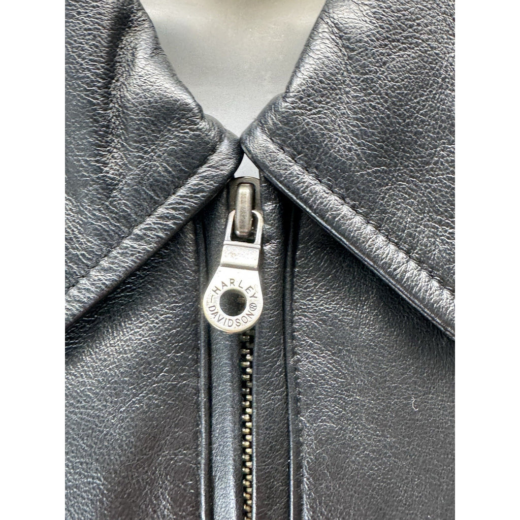 Harley Davidson Womens Leather Jacket Gold Liner Size Medium VGUC