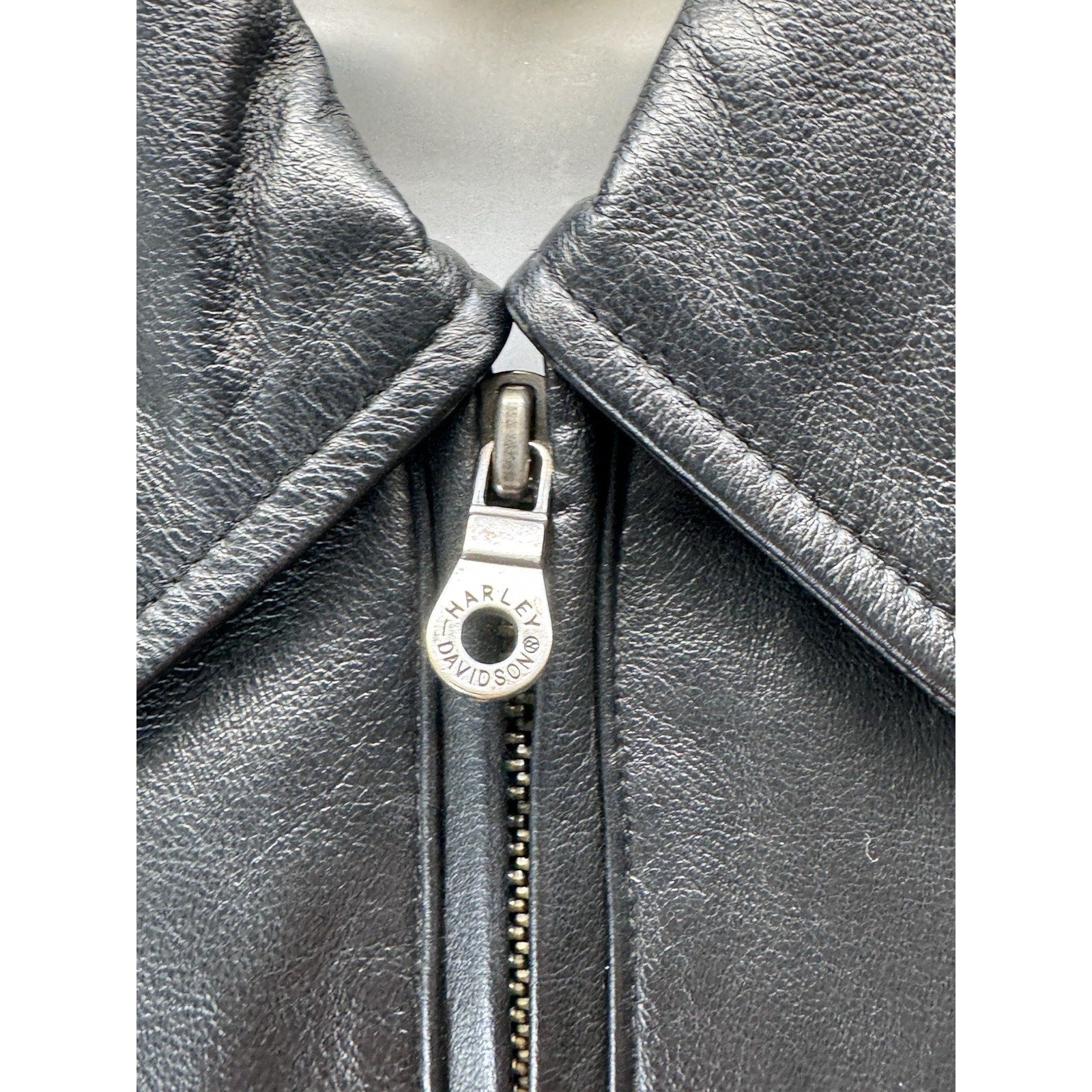 Harley Davidson Womens Leather Jacket Gold Liner Size Medium VGUC