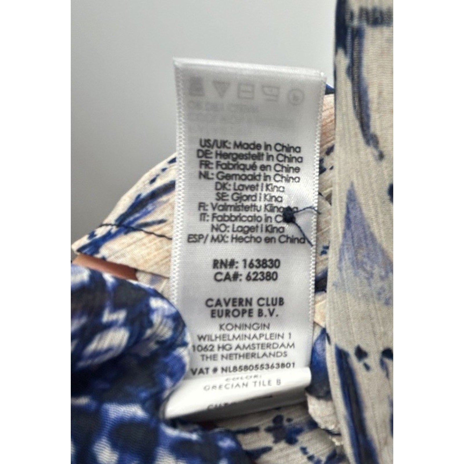 Liverpool Los Angeles Button Front Collared Blouse Grecian Tile Size SMALL.