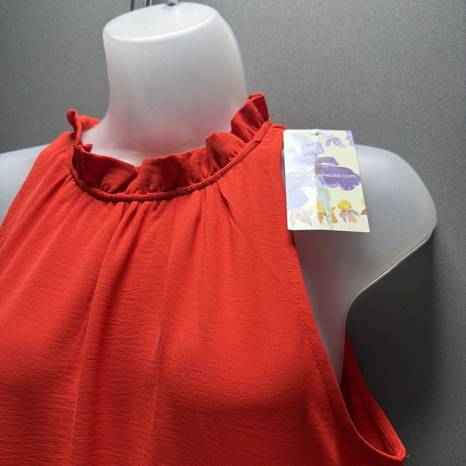 Ee:some Women’s Red Wide Leg Romper Jumpsuit Size Large Pockets Stretch NWT